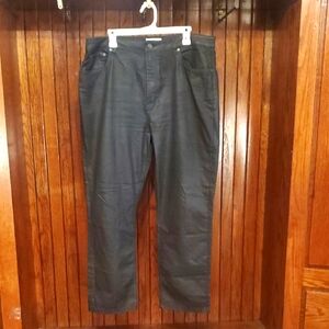 ASOS DESIGN SIZE 36/32 Metallic Black Straight-Leg Pants